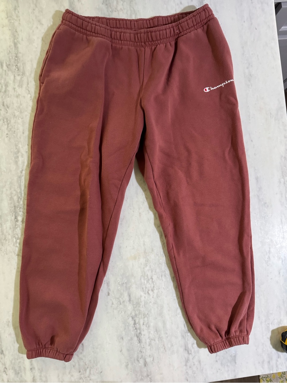Champion Casual Everyday Elastic Waist Comfy Mauve Fleece Jogger Sweatpants M